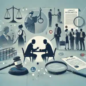 An image depicting two individuals negotiating a dispute, representing labour dispute investigations.